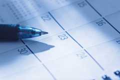 calendar pen on calendar