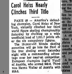 Clip of the Day: Figure Skating World Champion Carol Heiss "Nearly Clinches Third Title"
