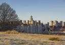 View of the house across the frosty parkland at Knole, Kent