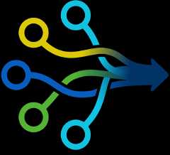 circles and lines intersecting with an arrow