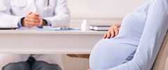 Pregnant woman at a doctor's office