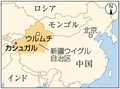 中国新疆ウイグル自治区カシュガルの地図