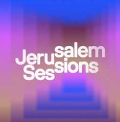 רקע צבועני וכיתוב "Jerusalem Sessions"