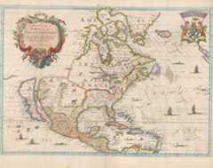 A map of North America by Mousieur Sanson, geographer to the French king (1669)