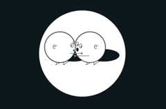 Illustration of two electrons, illustrating the Nobel Prize in Physics 2023.