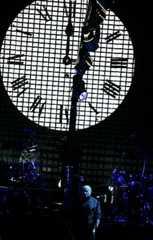 SIGHTS AND SOUNDS: Geneis performs in front of a giant...