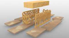 Vue 3D éclatée de l'autel, crédit : F.OND