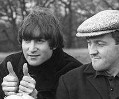 Norman Rossington, in hat, with John Lennon and Dudley Moore