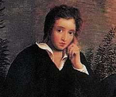 ‘Shelley Writing Prometheus Unbound’ by the artist Joseph Severn, painted in 1845, 23 years after the poet’s death