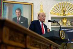 President Donald Trump speaks in the Oval Office of the White House, Thursday in Washington. (AP Photo/Alex Brandon)