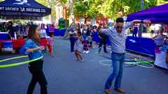Anthony Hula Hooping at the Block Party