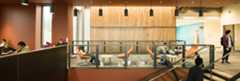 Building 5 interior with students studying