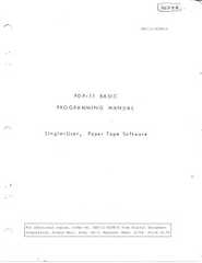 PDP-11 BASIC Programming Manual (1970)