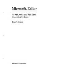 MS OS/2 SDK Editor User's Guide (1988)