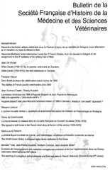 Bulletin de la Société Française d'Histoire de la Médecine et des Sciences Vétérinaires Bulletin de la Société Française d'Histoire de la Médecine et des Sciences Vétérinaires