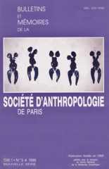 Bulletins et Mémoires de la Société d'Anthropologie de Paris Bulletins et Mémoires de la Société d'Anthropologie de Paris