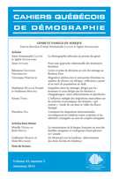 Cahiers québécois de démographie Cahiers québécois de démographie