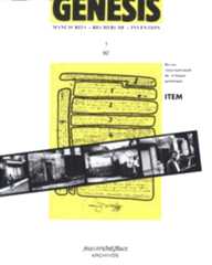 Genesis (Manuscrits-Recherche-Invention) Genesis (Manuscrits-Recherche-Invention)