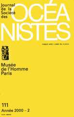 Journal de la Société des Océanistes Journal de la Société des Océanistes