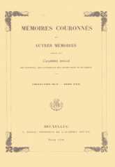 Mémoires de l'Académie royale de Belgique Mémoires de l'Académie royale de Belgique