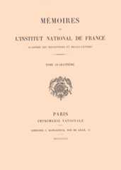 Mémoires de l'Institut de France Mémoires de l'Institut de France