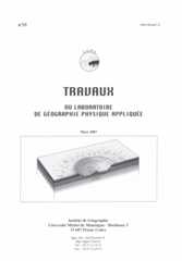 Travaux du Laboratoire de Géographie Physique Appliquée Travaux du Laboratoire de Géographie Physique Appliquée