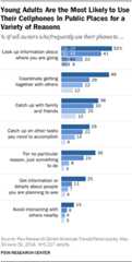 Young Adults Are the Most Likely to Use Their Cellphones In Public Places for a Variety of Reasons