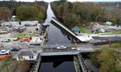 The Deep Creek Bridge in Chesapeake as the construction project nears the halfway point. As seen Thursday, November 20, 2025. (Stephen M. Katz / The Virginian-Pilot)