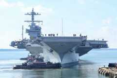 Pre-Commissioning Unit John F. Kennedy (CVN 79) departs Newport News Shipbuilding for Builder’s Trials on Jan. 28, 2026. (U.S. Navy photo by Mass Communication Specialist Seaman Jayden Howard)