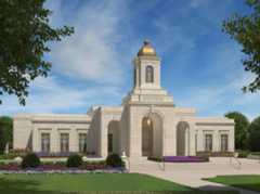 This is a rendering of the Mormon temple planned to be built on the corner of Harbor View Boulevard and Bridge Road in Suffolk by 2029. (The Church of Jesus Christ of Latter-day Saints)