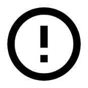 black and white circle with exclamation point inside