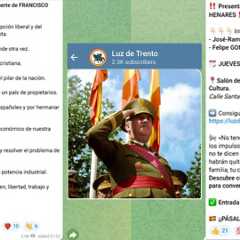 Fotomontaje con capturas de pantalla de mensajes de la asociación Luz de Trento en su canal oficial en Telegram.