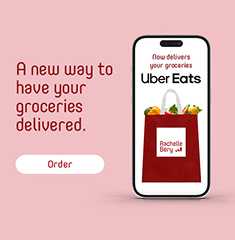 Text reading: "A new way to have your groceries delivered."Order" CTA button at the left.