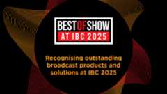 A colorful logo with the words Best of Show at IBC 2025, and the phrase "recognizing outstanding broadcast products and solutions at IBC 2025"