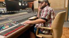 Gladding reviews mixes at the Hyde Street Studios in San Francisco in 2019.