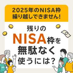 2025年のNISA枠繰り越しできません！残りのNISA枠を無駄なく使い切るには？