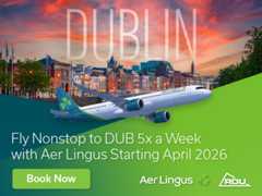 Fly nonstop from Raleigh-Durham to Dublin with Aer Lingus. Nonstop flights to DUB 5 times a week. Service starts April 2026. Click here to book now.