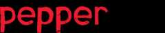 Pepperista logo 'Pepper' in red text and 'ista' in black font using Red pepper standard font