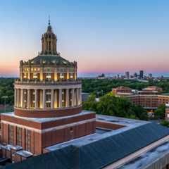 Exterior profile of the University of Rochester’s Eastman School of Music. 