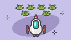 Rocketship and aliens