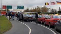 Taxi blockade at Dublin Airport in 2000.