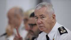 PSNI Chief Constable Jon Boutcher during a meeting of the Policing Board