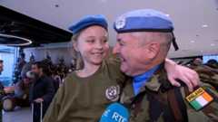 Irish peacekeepers welcomed home at Dublin Airport
