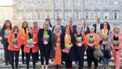 politicians in front of leinster house