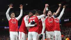 Arsenal's Gabriel Martinelli celebrates scoring his side's third goal with Noni Madueke during the UEFA Champions League 2025/26 League Phase MD5 match between Arsenal FC and FC Bayern Munchen at Arsenal Stadium on November 26, 2025 in London, England. Arsenal's Gabriel Martinelli celebrates scoring his side's third goal with Noni Madueke during the UEFA Champions League 2025/26 League Phase MD5 match between Arsenal FC and FC Bayern Munchen at Arsenal Stadium on November 26, 2025 in London, England.