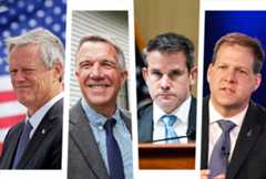 Charlie Baker, Phil Scott, Adam Kinzinger and Chris Sununu (Photo illustration by Salon/Getty Image)