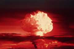 A mushroom cloud after an atomic blast, 1950s. (Lambert/Getty Images)