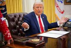 President Donald Trump speaks before signing an executive order in the Oval Office of the White House on March 31, 2025 in Washington, DC. (Andrew Harnik/Getty Images)