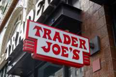 Close-up of Trader Joe's grocery store sign on building facade (Smith Collection/Gado/Getty Images)