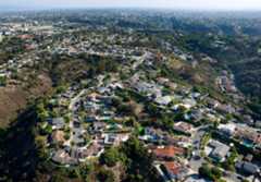 SUT-L-ICON-010 In an aerial photo, residential housing along canyons is seen in the College Area on Oct. 7, 2025 in San Diego. (K.C. Alfred / The San Diego Union-Tribune)